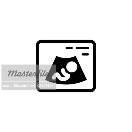 Ultrasonography Icon. Flat Design Isolated Illustration. Baby