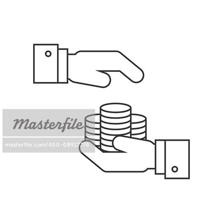 Money protection line icon. Business concept