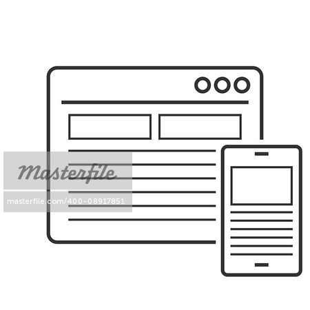 Responsive design line icon on white background