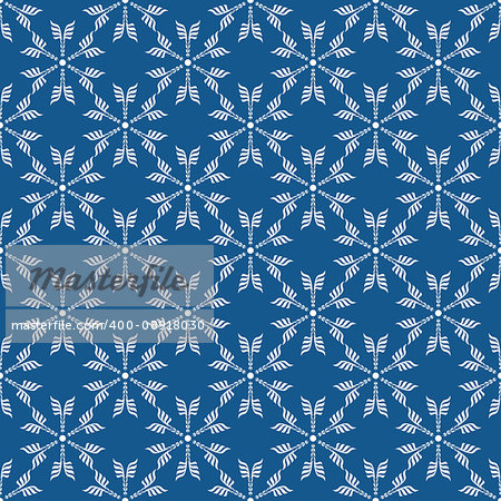 Seamless pattern with snowflakes on blue background. Vector Illustration