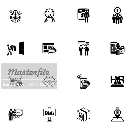 Simple Flat Design Icons Set. Business and Finance. Isolated Illustration.