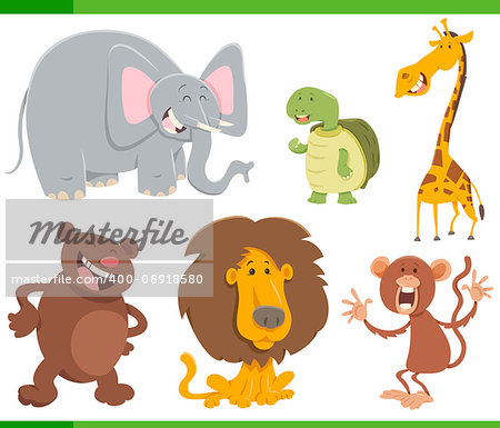 Cartoon Illustration of Cute Wild Animal Characters Set Cartoon Illustration of Cute Wild Animal Characters Set