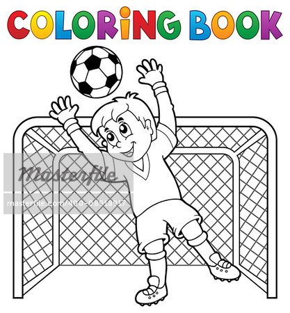 Coloring book soccer theme 2 - eps10 vector illustration.