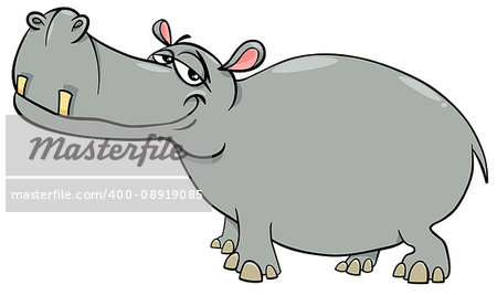 Cartoon Illustration of Hippopotamus Wild Animal Character Cartoon Illustration of Hippopotamus Wild Animal Character