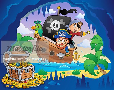 Pirate boat theme 4 - eps10 vector illustration.