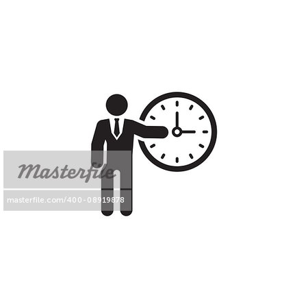 Time Management Icon. Business Concept. Flat Design. Isolated Illustration