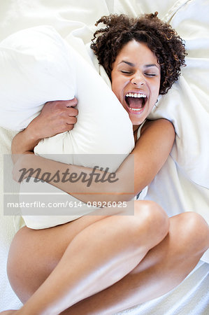 Naked Woman In Bed Stock Photo, Picture and Royalty Free Image