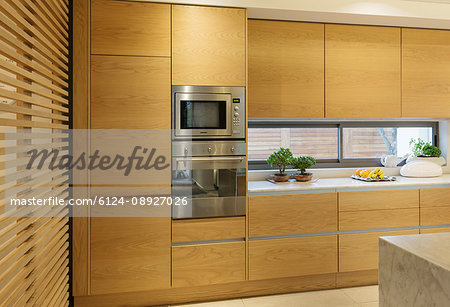 Wood cupboard in home showcase interior kitchen