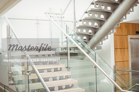 Empty modern stairs in office building