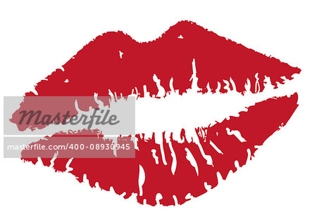 vector illustration of lipstick kisses isolated on white background