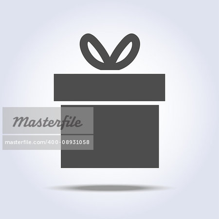 Vector icon of present box with shadow