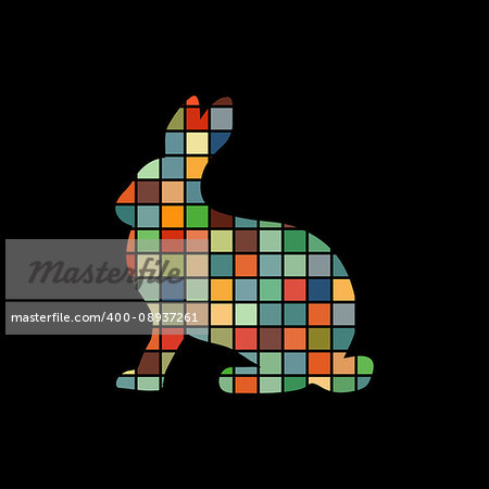 Hare wild color silhouette animal. Vector Illustrator.