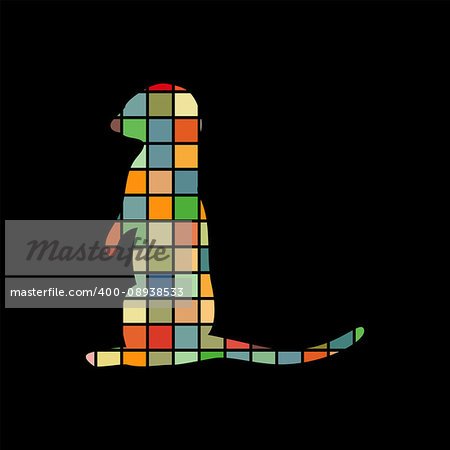 Gopher rodent mammal color silhouette animal. Vector Illustrator.