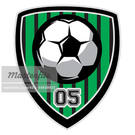 Vector color logo template with soccer ball.