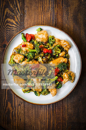 Chicken with broccoli and pepper (China) Chicken with broccoli and pepper (China)