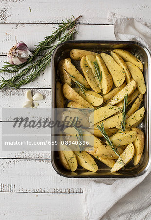 Rosemary potatoes ready to roast Rosemary potatoes ready to roast