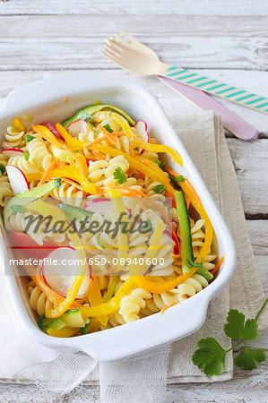 Fusilli with colourful vegetables Fusilli with colourful vegetables