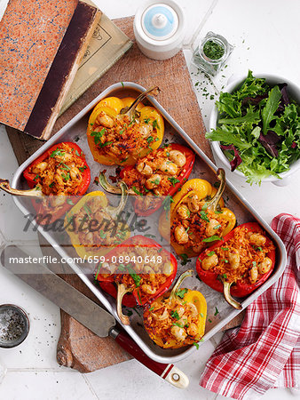 Roasted stuffed peppers