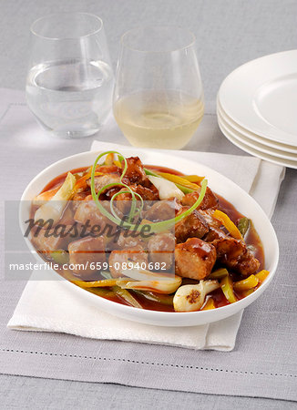 Pork ragout with vegetables