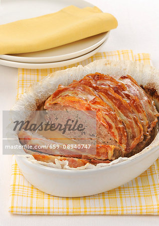 Bacon-wrapped meatloaf