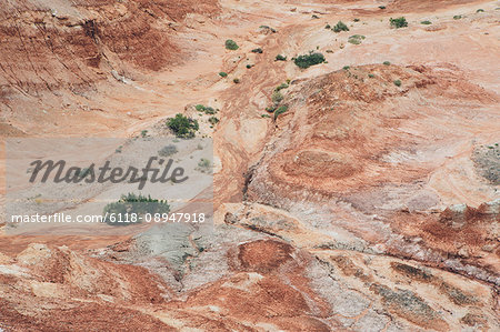 The Bentonite Hills of Cathedral Valley, coloured rock strata and formations of the Cainville Wash in Capitol Reef national park in Utah.