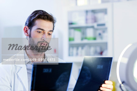 Doctor looking at xray image