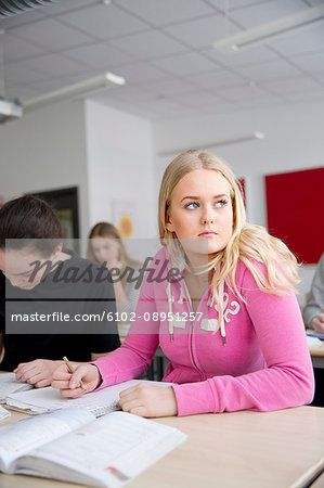 Teenage girl in classroom