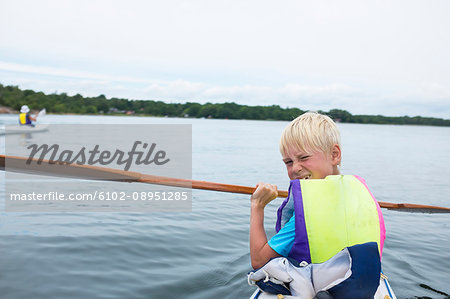 Boy on kayak
