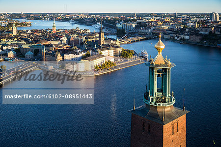 Stockholm cityscape with Stockholm City Hall, Sweden