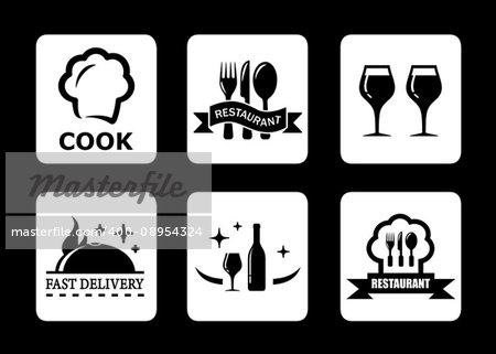 cook restaurant icon for menu isolated icons set