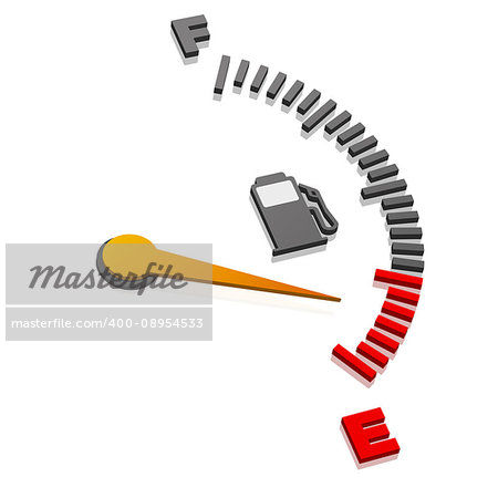 detailed illustration of a 3D gas gauge in perspective view, eps10 vector