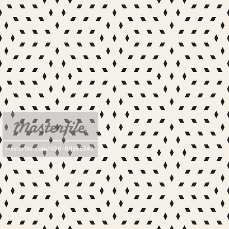 Cubic Grid Tiling Endless Stylish Texture. Abstract Geometric Background Design. Vector Seamless Black and White Pattern.