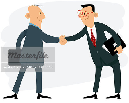 Vector illustration of a two businessmen handshake