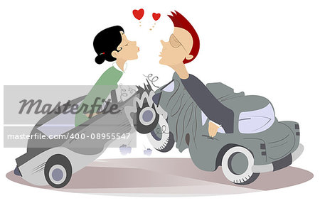 Man and woman fall into the road accident and find love