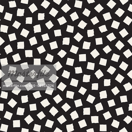 Stylish Doodle Scattered Shapes. Artistic Hand Drawn Texture. Vector Seamless Black And White Freehand Pattern