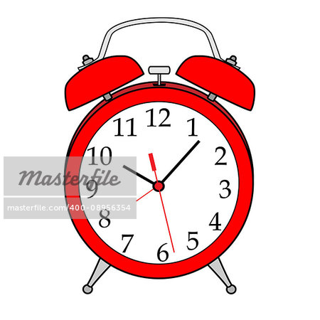 Illustration of Isolated Cartoon Alarm Clock. Vector EPS 8.
