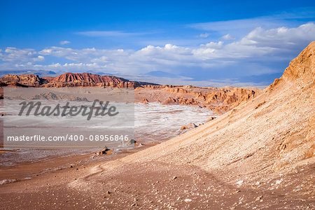 Valle de la Luna landscape in San Pedro de Atacama, Chile