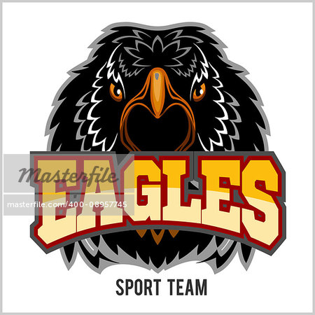 Eagles - sport team. Head Eagle and inscription