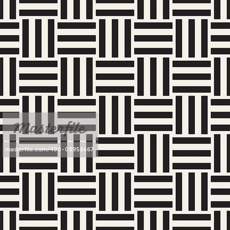 Vector Seamless Pattern. Modern Stylish Interlacing Lines Texture. Geometric Striped Ornament. Monochrome Linear Braids