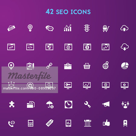 Trendy flat design big SEO icons set