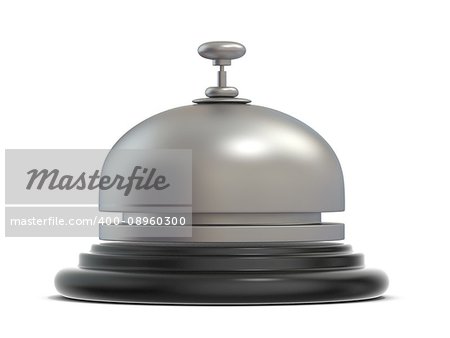 Reception bell. Side view. 3D render illustration isolated on white background