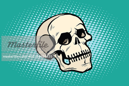 human skull head skeleton. Pop art retro vector illustration