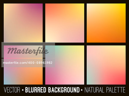 Blurred abstract backgrounds set. Smooth template design for creative decor covers, banners and websites