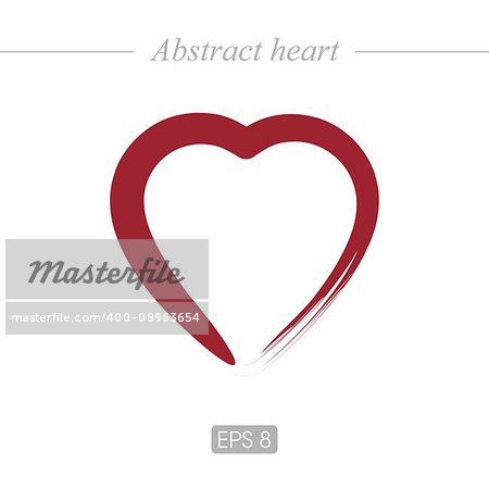 Abstract, beautiful heart for postcards, web design. Heart icon in red