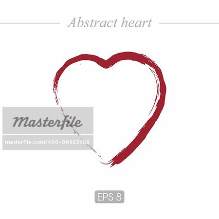 Abstract, beautiful heart for postcards, web design. Heart icon in red