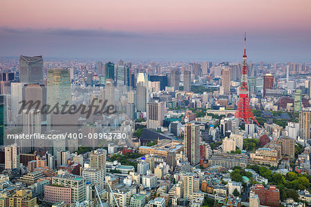 Cityscape image of Tokyo, Japan during sunset