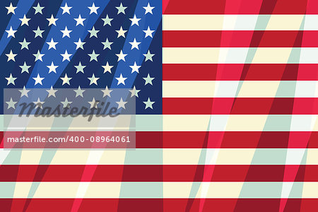 USA flag stars stripes American symbol of freedom, patriot. Comic cartoon vintage pop art retro vector illustration
