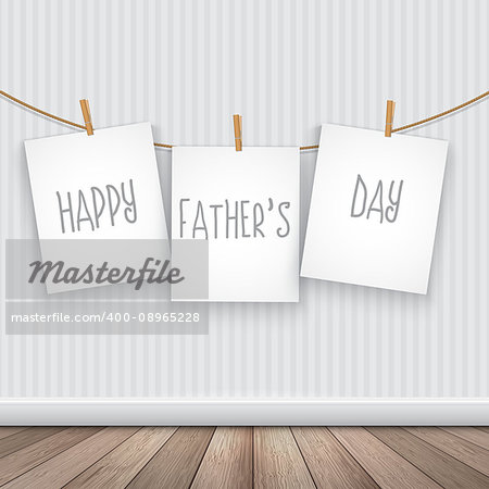 Happy Father's Day background with hanging cards