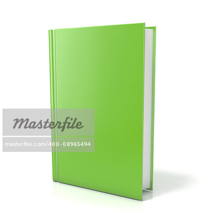 Green book. 3D render illustration isolated on white background