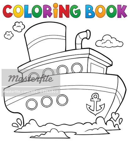 Coloring book nautical ship 1 - eps10 vector illustration.